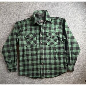 Moose Creek Heavy Plaid Flannel Jacket Cotton Men's M Thick Chore Green Shacket